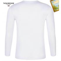 トムブラウン コピー Tシャツ 犬刺繍 トリコロールライン 特徴的な上品 カジュアル THOM BROWNE
