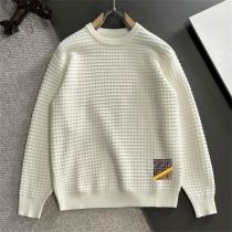 FENDI スーパーコピー セーター クリーム＆ダークグレー 立体パターン ロゴアクセント フェンデイ