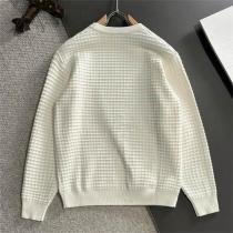 FENDI スーパーコピー セーター クリーム＆ダークグレー 立体パターン ロゴアクセント フェンデイ