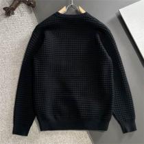FENDI スーパーコピー セーター クリーム＆ダークグレー 立体パターン ロゴアクセント フェンデイ