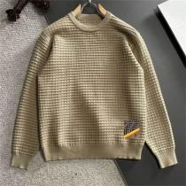 FENDI スーパーコピー セーター クリーム＆ダークグレー 立体パターン ロゴアクセント フェンデイ
