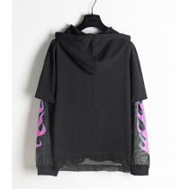 ジバンシィ スーパーコピー パーカー スレートブラック ピンクフレイム柄 ロゴデザイン GIVENCHY