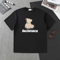 バレンシアガ 偽物 Tシャツ ミルクホワイト＆チャコール テディベア ロゴプリント BALENCIAGA 