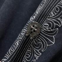 CHROME HEARTS 偽物 トレーナー ダークチャコール ロゴプリント＆華やか装飾 クロムハーツ