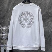 クロムハーツ コピー トレーナー ホワイト ロゴ＆花模様 グラフィックプリント CHROME HEARTS