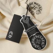 CHROME HEARTS コピー パーカー サンドクリーム クロス刺繍 メッセージデザイン クロムハーツ