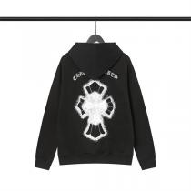 クロムハーツ スーパーコピー パーカー スペースブラック ロゴ＆クロス グラフィック刺繍 CHROME HEARTS