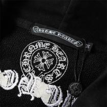 クロムハーツ スーパーコピー パーカー スペースブラック ロゴ＆クロス グラフィック刺繍 CHROME HEARTS