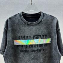 メゾン マルジェラ コピー Tシャツ ヴィンテージグレー グラデーション ロゴと数字 Maison Margiela