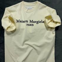 Maison Margiela スーパーコピー Tシャツ アイボリーボディ ロゴ メゾン マルジェラ