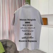 メゾン マルジェラ コピー Tシャツ グレー シンプルロゴ MM6 多言語デザイン Maison Margiela