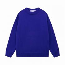 人気おしゃれOFF WHITE 偽物 セーター ミッドナイトブラック＆ラヴェンダー ×ロゴ 背面編み込み デザイン性 オフホワイト