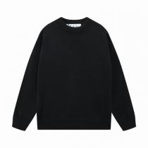 人気おしゃれOFF WHITE 偽物 セーター ミッドナイトブラック＆ラヴェンダー ×ロゴ 背面編み込み デザイン性 オフホワイト