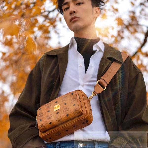 エムシーエム スーパーコピー ショルダーバッグ ダイヤモンド柄 レザー ゴールド金具 MCM