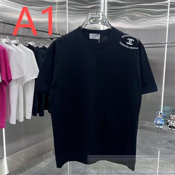CH コピー Tシャツ 洗練デザイン アイコニック「CC」ロゴ ROUGE COCO CLUB CH
