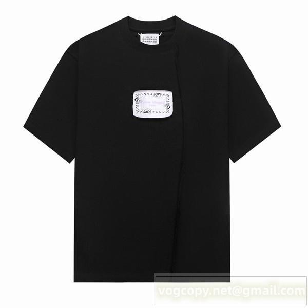 メゾン マルジェラ 偽物 Tシャツ ロゴポケット 不規則カットライン 斜めに シンプル 独創的な Maison Margiela