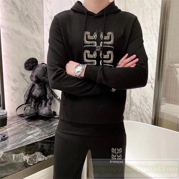 GIVENCHY スーパーコピー ロゴプリント 上下セット ブラック シック モダン カジュアル 高級感 ジバンシィ