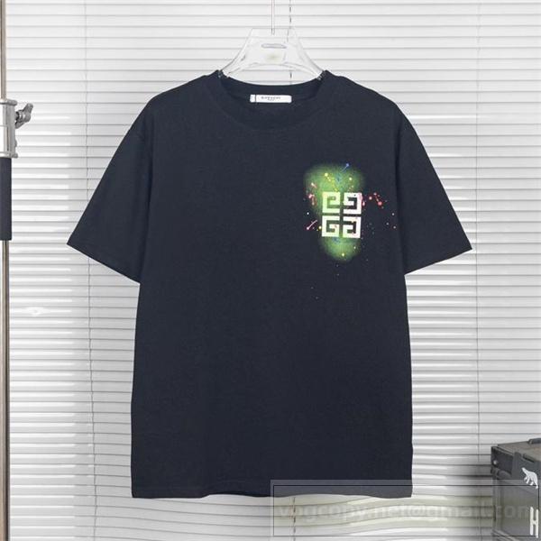 GIVENCHY スーパーコピー グラフィックロゴTシャツ ブラック スプラッシュデザイン ストリートスタイル ジバンシィ