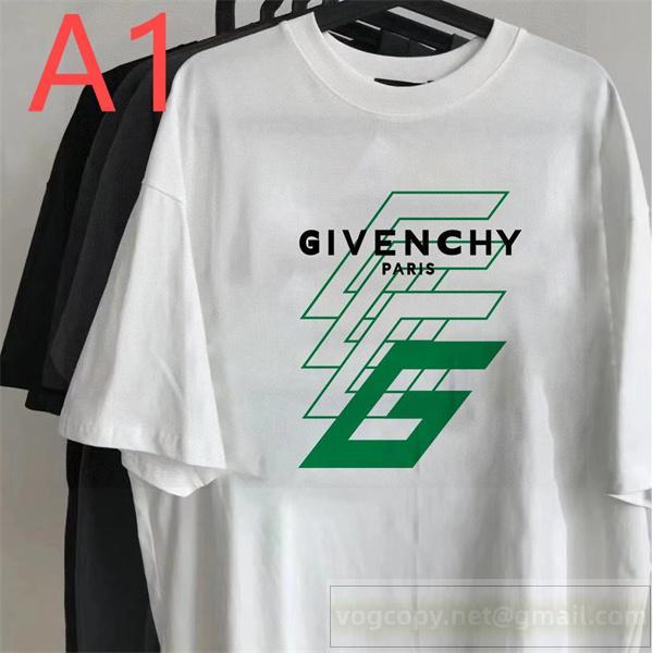  ジバンシィ コピー ロゴプリント Tシャツ ブラック グリーン グラフィックデザイン GIVENCHY 