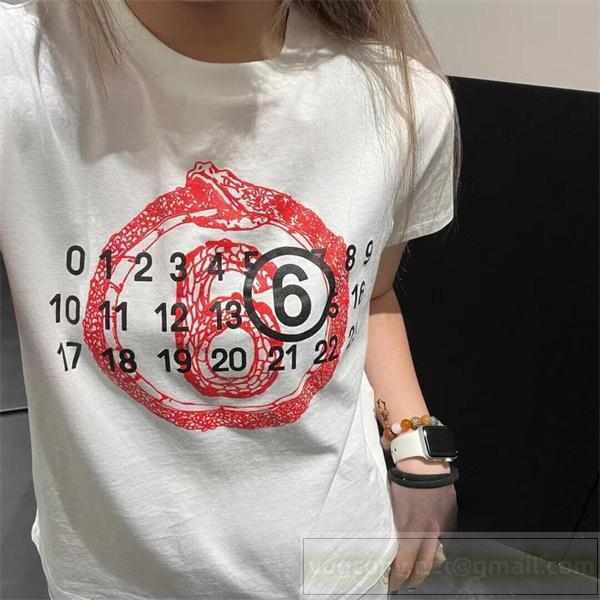 Maison Margiela 偽物 Tシャツ グラフィック 赤い円 数字 メゾン マルジェラ