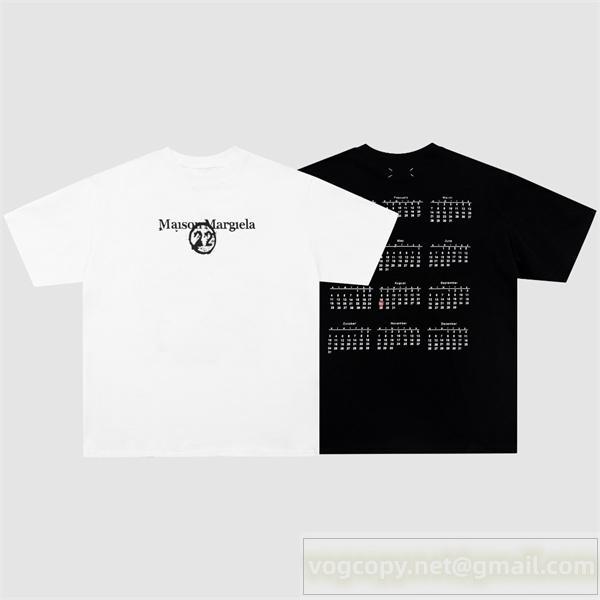 Maison Margiela スーパーコピー Tシャツ ホワイト ブラック サークル デザイン メゾン マルジェラ