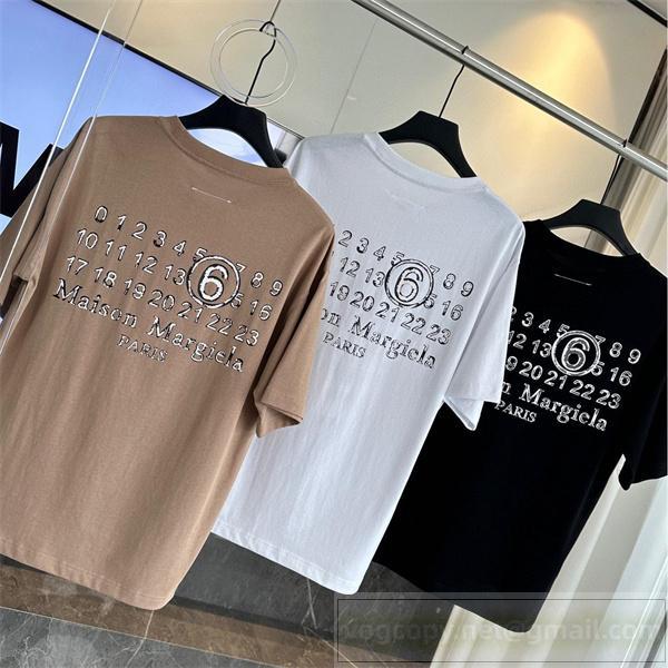 Maison Margiela コピー Tシャツ ベージュ ホワイト ブラック 数字 ロゴ メゾン マルジェラ