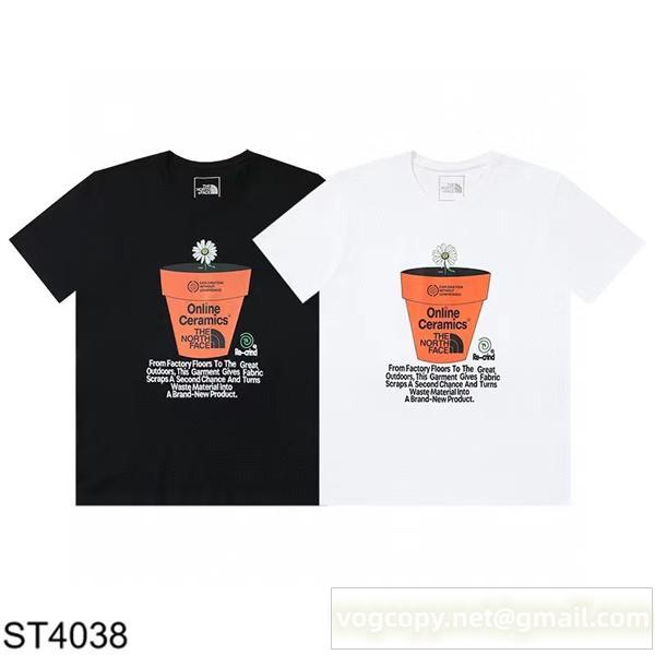 Online Ceramics × ザノースフェイス コピー コラボ Tシャツ 植木鉢 花 環境意識 エコ THE NORTH FACE
