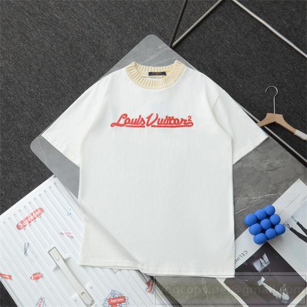 LOUIS VUITTON 偽物 Tシャツ ロゴ 赤ライン シンプル カジュアル 上品 ルイヴィトン