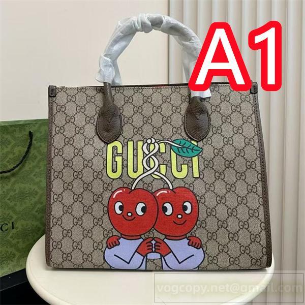 Gucc1 スーパーコピー ハンドバッグ GGキャンバス チェリー キャラクター 可愛い デザイン Gucc1