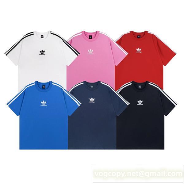 バレンシアガ スーパーコピー Tシャツ アディダス コラボ ロゴ ストリート BALENCIAGA