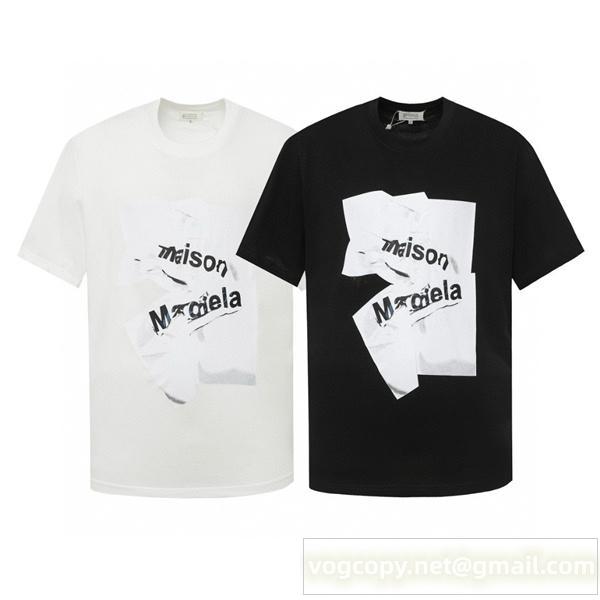 メゾン マルジェラ スーパーコピー Tシャツ ロゴ 重なり合い フォント モダン ストリート Maison Margiela