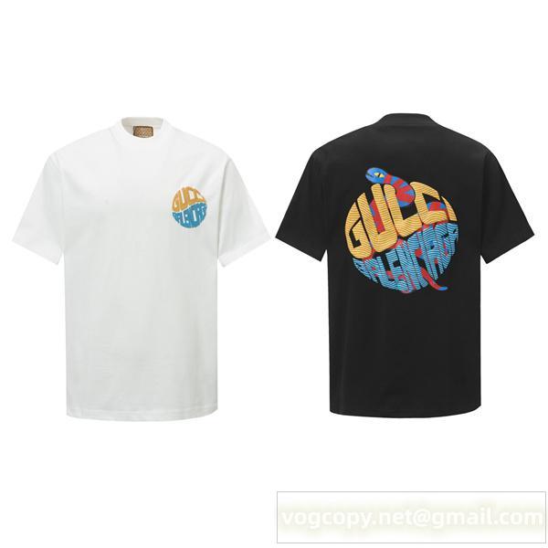 Gucc1 コピー Tシャツ ロゴ ダイナミック プリント カラフル ストリート Gucc1