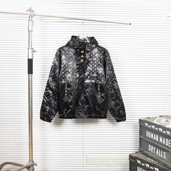 LOUIS VUITTON コピー ジャケット モノグラム ゴールドボタン ブラック ルイヴィトン