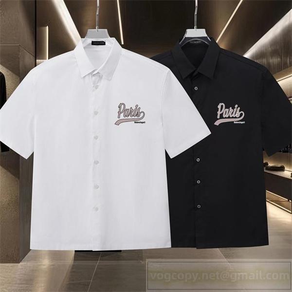 バレンシアガ 偽物 Tシャツ Paris ロゴ フロント バック ブラック ホワイト BALENCIAGA