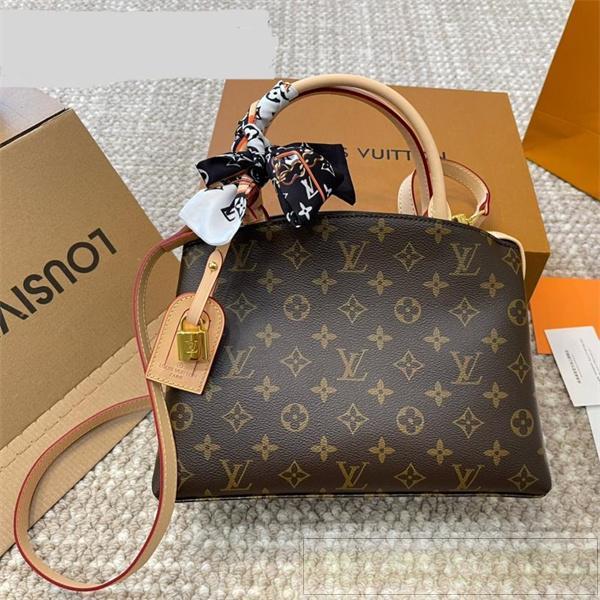 LOUIS VUITTON コピー バッグ モノグラム キャンバス 高級レザー スカーフアクセント ルイヴィトン