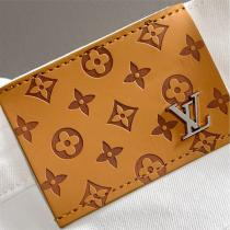 LOUIS VUITTON コピー ジーンズ ホワイトデニム モノグラムレザータグ ルイヴィトン