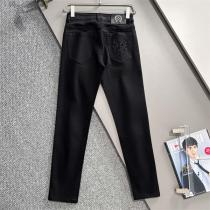 クロムハーツ スーパーコピー ジーンズ ブラックデニム クロス＆スタッズアクセント CHROME HEARTS
