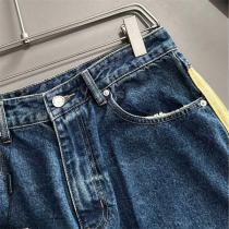 バレンシアガ 偽物 スウェットパンツ デニム＆ストライプ 切替デザイン BALENCIAGA 