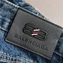 バレンシアガ 偽物 スウェットパンツ デニム＆ストライプ 切替デザイン BALENCIAGA 