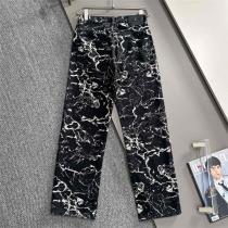 バレンシアガ スーパーコピー ジーンズ ブラックマーブル柄 ロゴレザータグ BALENCIAGA