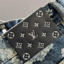 LOUIS VUITTON コピー ジーンズ カモフラージュ模様 モノグラムレザータグ ルイヴィトン