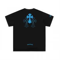クロムハーツ スーパーコピー Tシャツ クロス刺繍 ブラック ボディブルーアクセント CHROME HEARTS