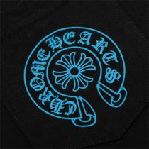 クロムハーツ スーパーコピー Tシャツ クロス刺繍 ブラック ボディブルーアクセント CHROME HEARTS