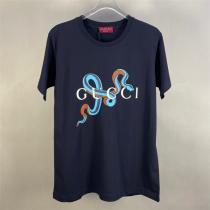 Gucc1 コピー Tシャツ 蛇モチーフ ロゴグラフィック ネイビーカラー Gucc1
