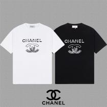 CH スーパーコピー Tシャツ CCロゴ ラインストーン装飾 白黒カラーバリエーション CH