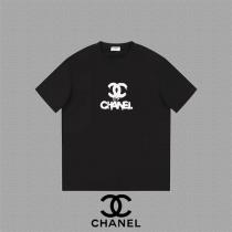 CH 偽物 Tシャツ グラフィティ風ロゴ CCロゴ 白黒デザイン CH
