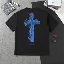 クロムハーツ コピー Tシャツ 青い炎 クロスデザイン「TECHNO HENRY」CHROME HEARTS