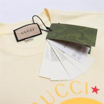 Gucc1 コピー Tシャツ 丸いロゴ 赤黄色配色 モダン＆クラシック Gucc1