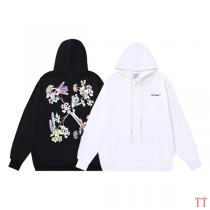 Off-White スーパーコピー パーカー 花柄 ロゴ ストリートスタイル トレンド感強い オフホワイト