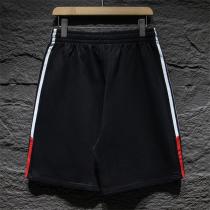 BALENCIAGA コピー ハーフパンツ グリーン＆ブラックストライプ ロゴ入り バレンシアガ